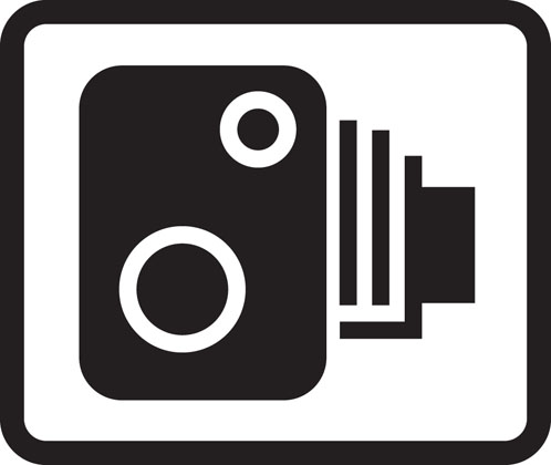 Traffic Sign - Area in which cameras are used to enforce traffic regulations