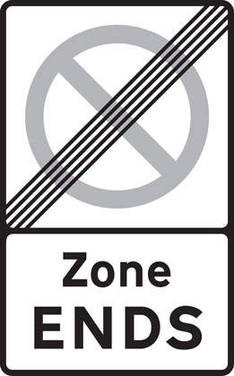 Traffic Sign - End of controlled parking zone