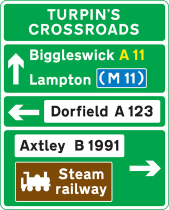 Traffic Sign - Primary route direction sign