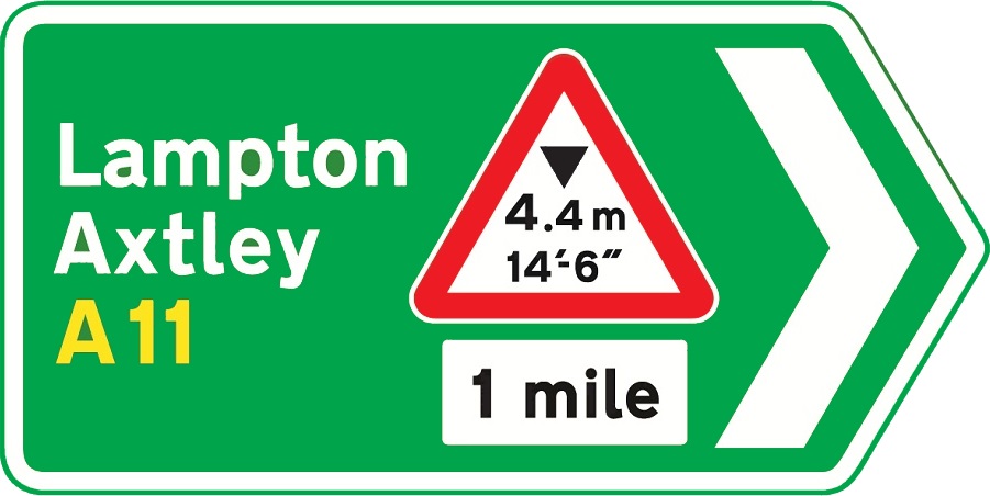 Traffic Sign - Primary route direction sign (with warning sign)