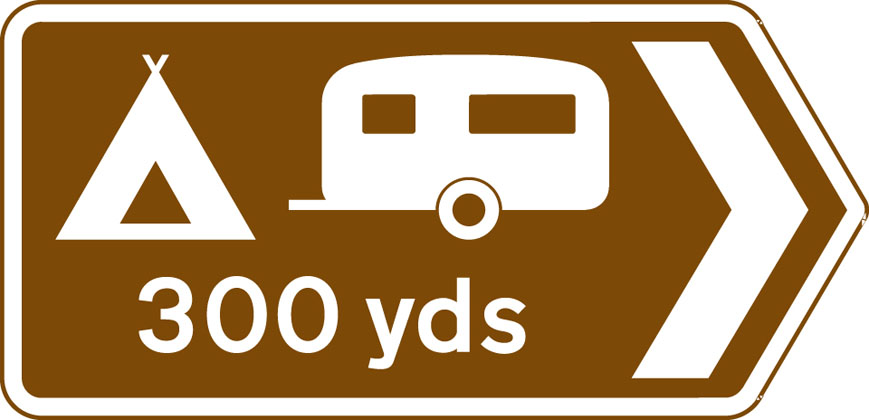 Traffic Sign - Direction to camping and caravan site