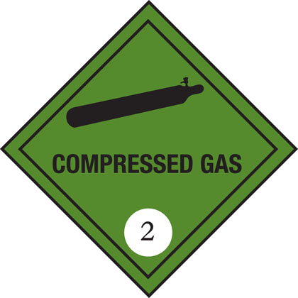 Hazchem diamond symbol - Non-flammable compressed gas