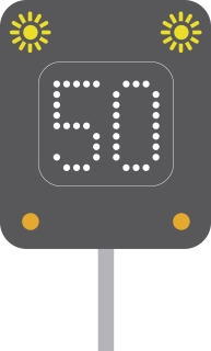 Motorway Light Signal - Temporary maximum speed advised
