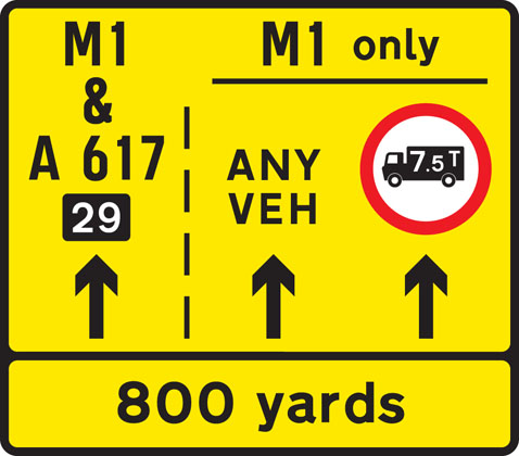 Traffic Sign - Lane restrictions at road works ahead
