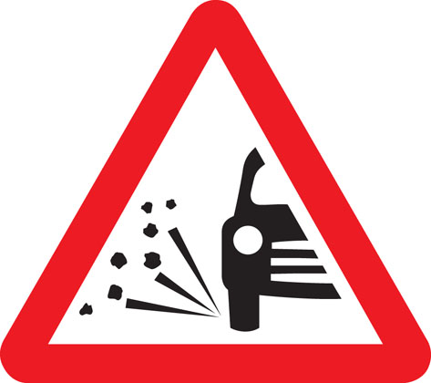 Traffic Sign - Loose chippings