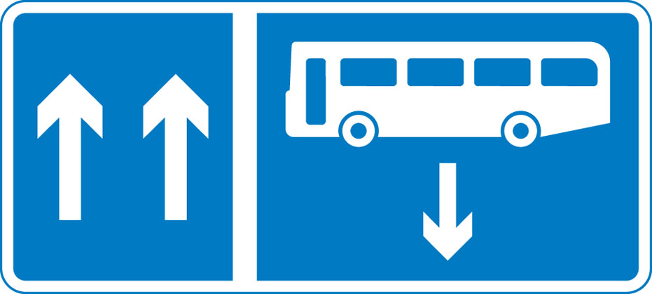 Traffic Sign - Contra-flow bus lane