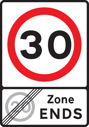 Traffic Sign - End of 20 mph zone