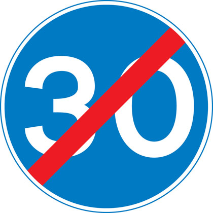 Traffic Sign - End of minimum speed