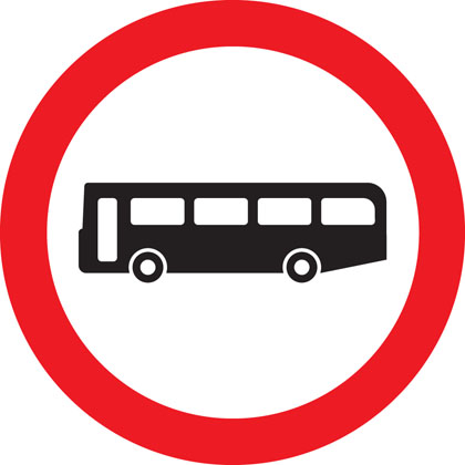 Traffic Sign - No buses (over 8 passenger seats)