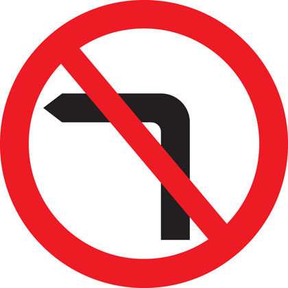 Traffic Sign - No left turn