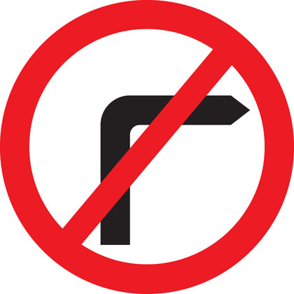 Traffic Sign - No right turn