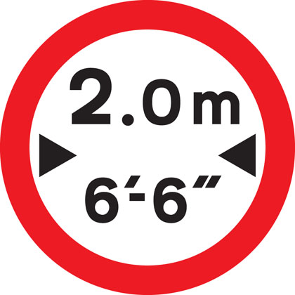 Traffic Sign - No vehicles over width shown