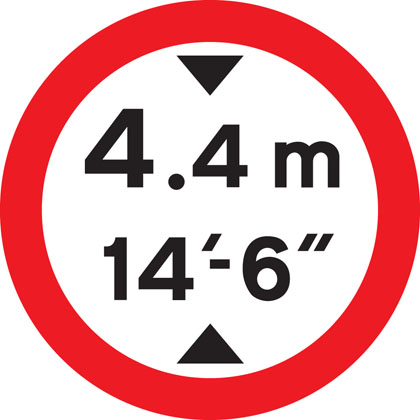 Traffic Sign - No vehicles over height shown