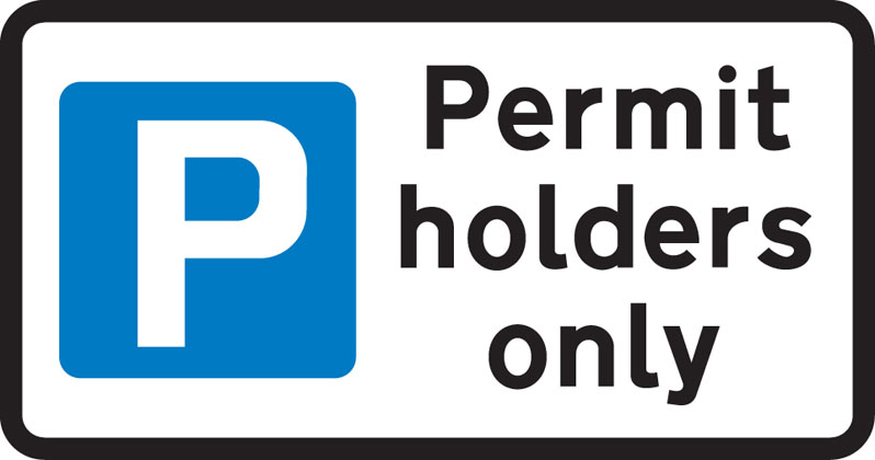 Traffic Sign - Parking restricted to permit holders