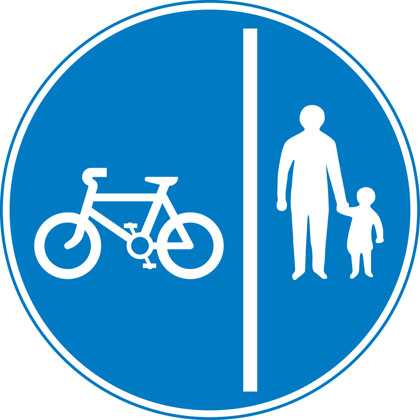 Traffic Sign - Segregated pedal cycle and pedestrian route