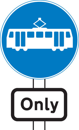 Traffic Sign - Trams only
