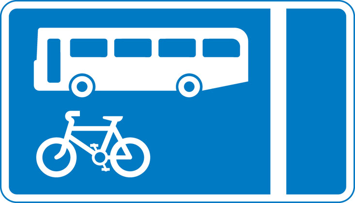 Traffic Sign - With-flow bus and cycle lane