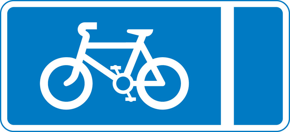 Traffic Sign - With-flow pedal cycle lane