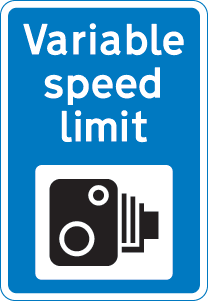 Traffic Sign - Variable speed limit with camera enforcement sign
