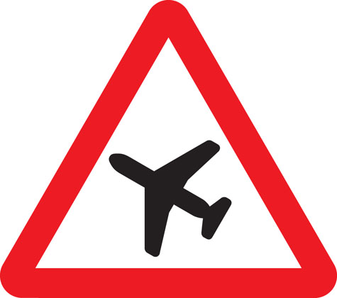 Traffic Sign - Low-flying aircraft or sudden aircraft noise