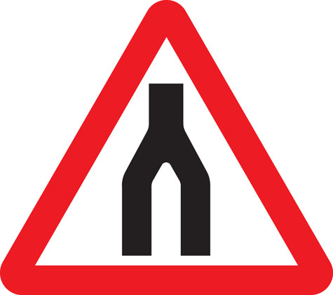 Traffic Sign - Dual carriageway ends