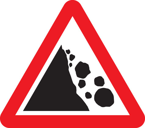 Traffic Sign - Falling or fallen rocks
