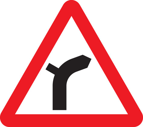 Traffic Sign - Junction on bend ahead