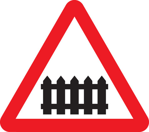 Traffic Sign - Level crossing with barrier or gate ahead