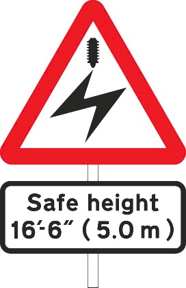 Traffic Sign - Overhead electric cable