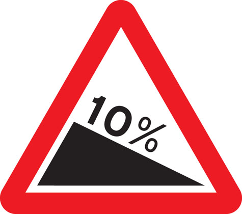 Traffic Sign - Steep hill downwards