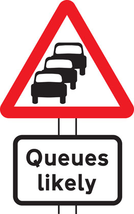 Traffic Sign - Traffic queues likely ahead
