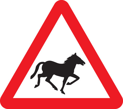 Traffic Sign - Wild horses or ponies
