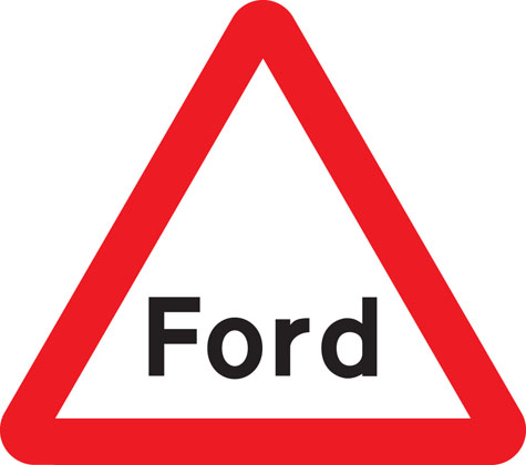 Traffic Sign - Worded warning sign (Ford)