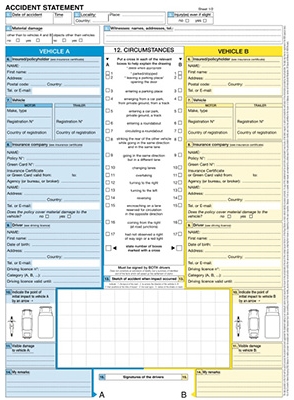 European Accident Statement (page 1)