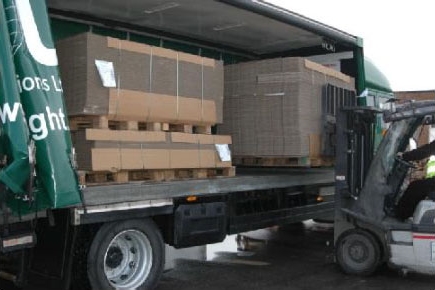 Pallets on a truck