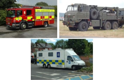 Armed forces, civil defence, the fire service and forces responsible for maintaining public order