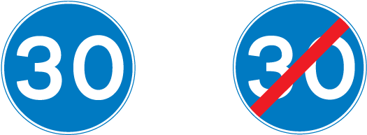 Minimum speed limit  |  End of minimum speed limit