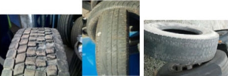 A selection of illegal tyres